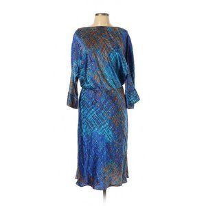 Josie Natori Blue Abstract Dress